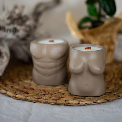 Woman Body Concrete Coconut Scented Candle