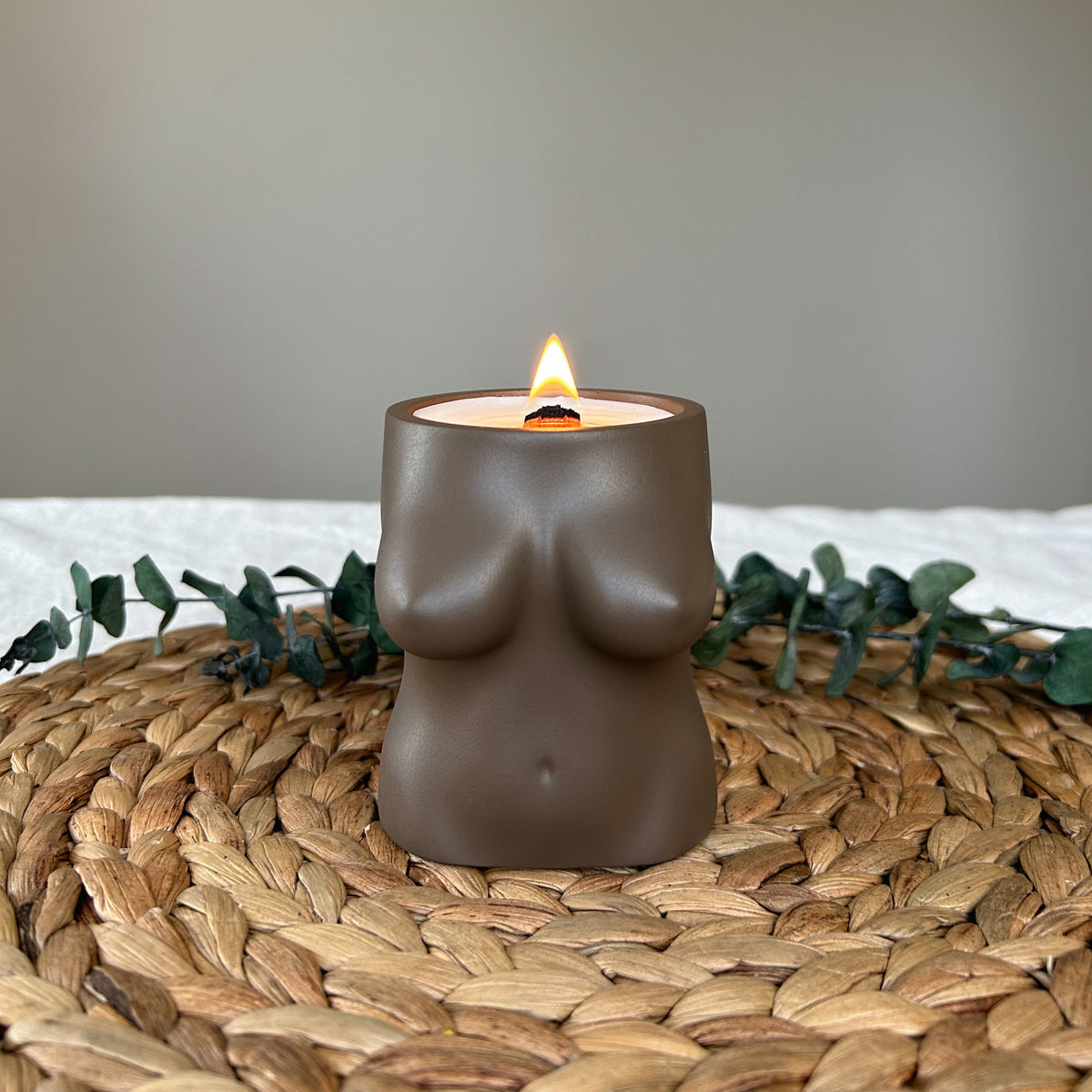 Woman Body Concrete Coconut Scented Candle