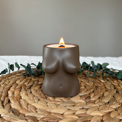 Woman Body Concrete Coconut Scented Candle